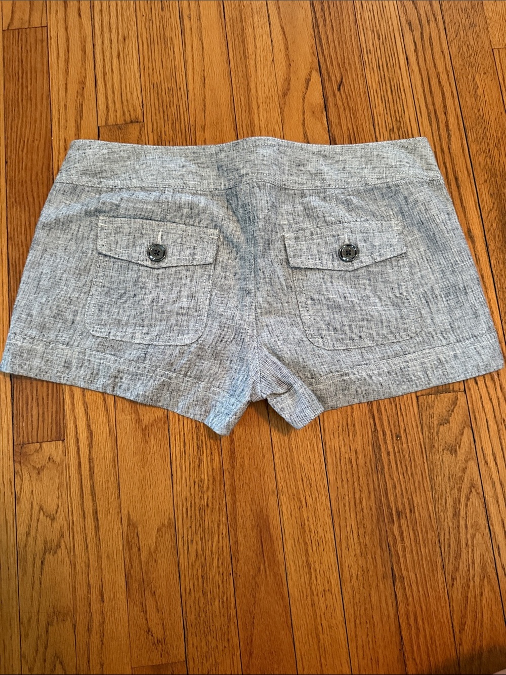 Express Light Gray Sailor Button Shorts - Picture 2 of 3